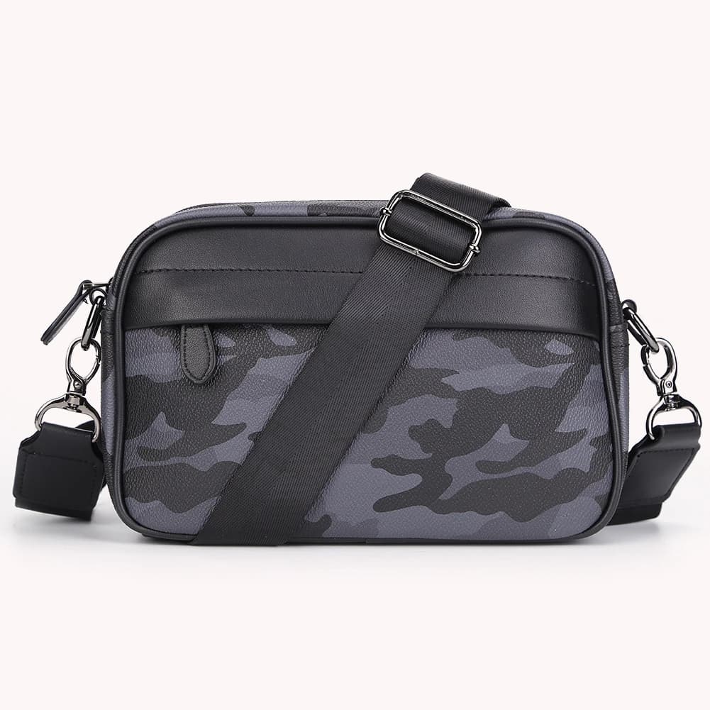 Borsa a Tracolla Casual da Uomo, Design Classico, Tracolla Larga, Piccola Borsa Quadrata per Viaggi e Lavoro