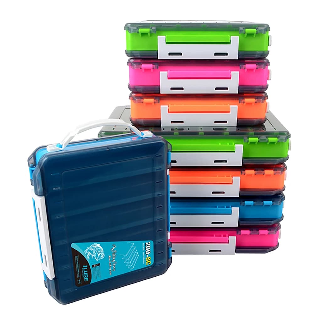 Double-sided fishing gear box 12 compartments Manmade bait hook case Rigid bait box Fishing accessories Toolbox