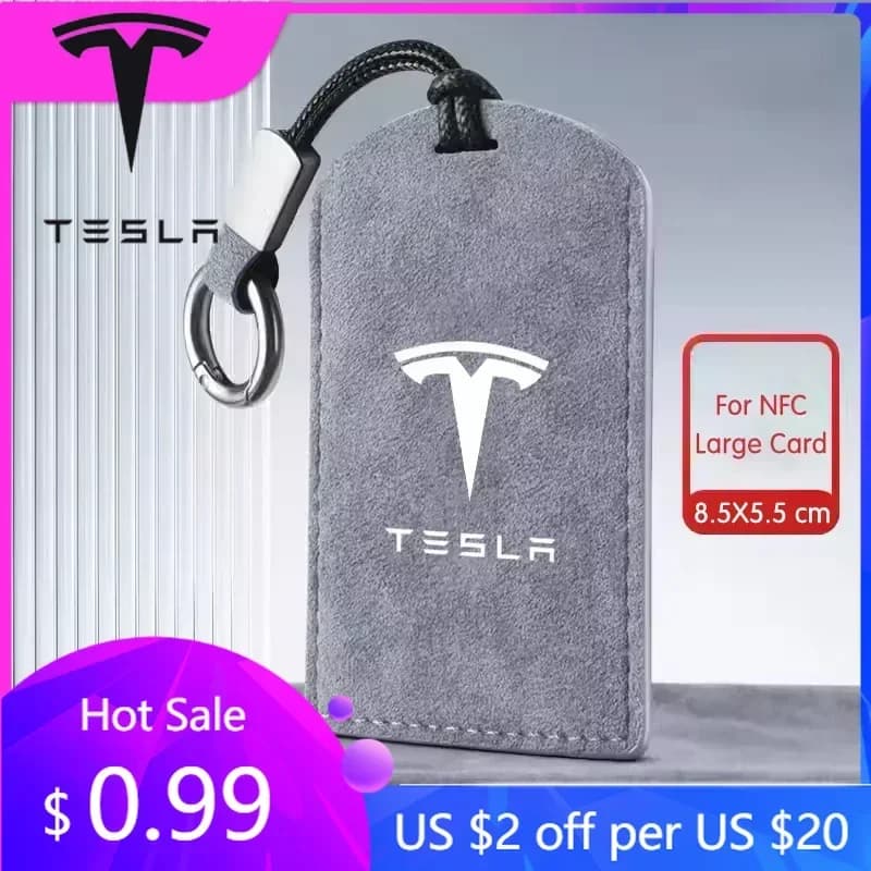 Styling Mouldings For Tesla Model 3 Y Juniper Highland 2020-2026 New 2025 Hot Suede Car NFC Card Key Case Cover Key Shell Holder