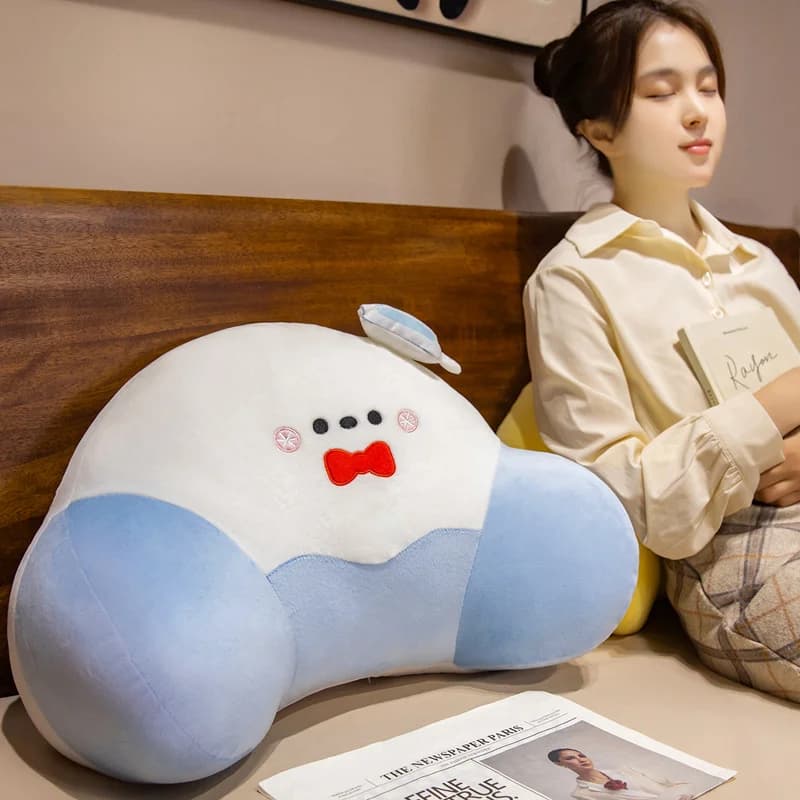 Cuscino Lombare Morbido a Forma di Coniglio per Sedia da Ufficio, Supporto per la Schiena Kawaii