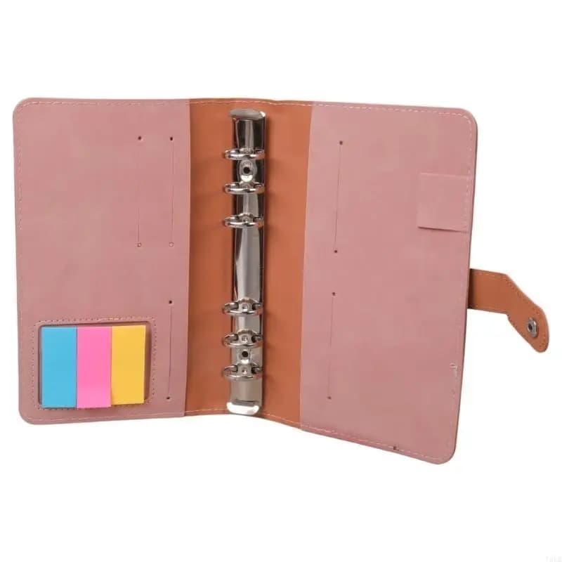 Y5LB Raccoglitore a 6 Anelli in Pelle con Nota Adesiva Colorata Raccoglitore a 6 Anelli Budget Planner per Notebook Ricaricabile