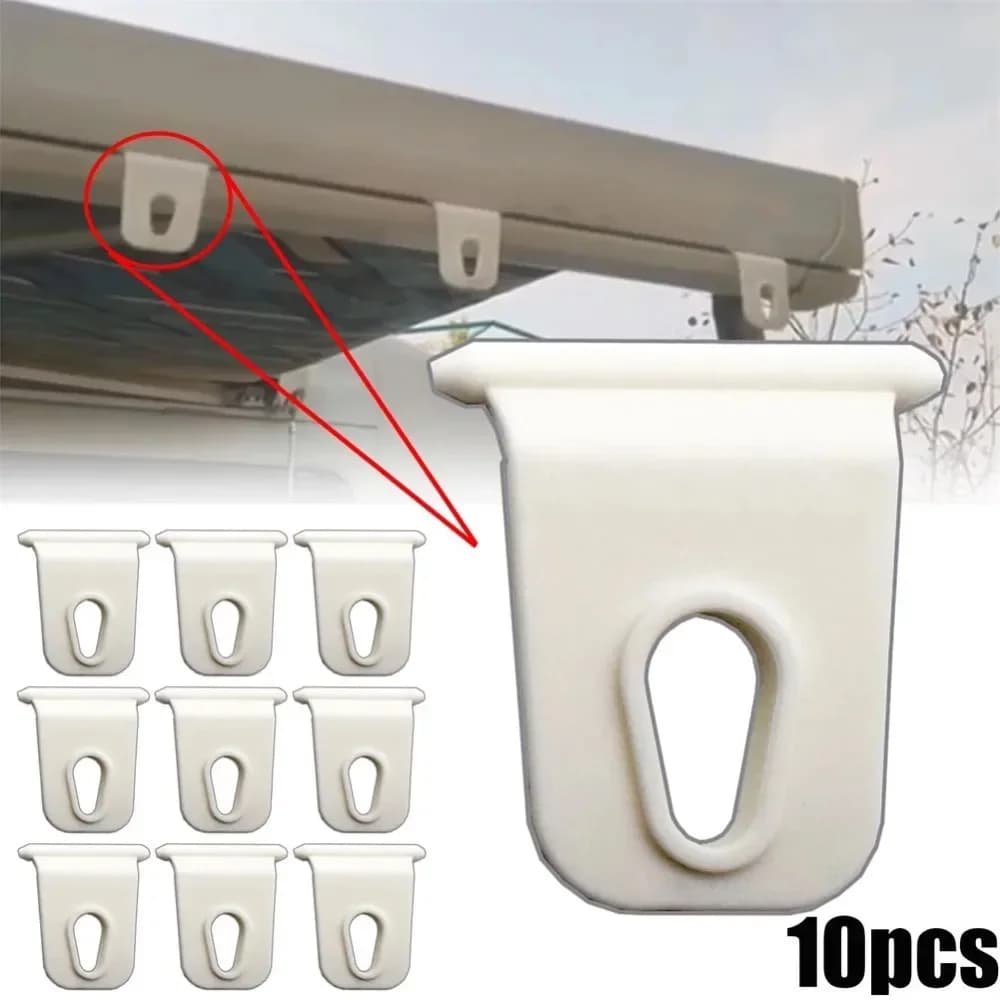 10 pcs White/Nero Universal Tent Dresses Hook Rastrelliere for Camper Camper Caravan Wall Light RV Awnning Hook Accessories