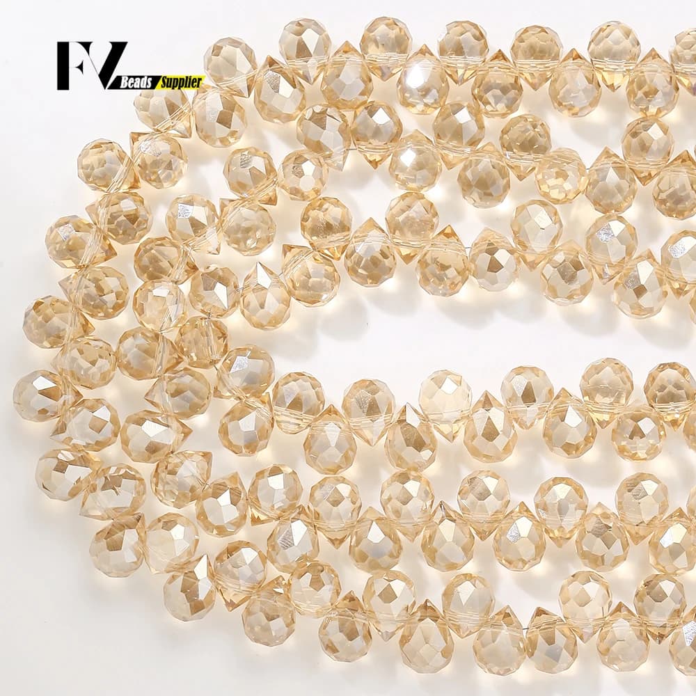 Perline di pietra naturale da 6 mm Perline sfuse di cristallo waterdrop dorato champagne per la creazione di gioielli Accessori per braccialetti fai da te fatti a mano