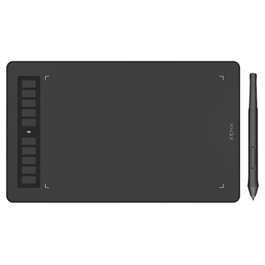 Tavoletta grafica P3-1060B da 10x6 pollici con 10 tasti di scelta rapida, 8192 livelli di pressione, penna senza batteria, compatibile con MacOS e Windows