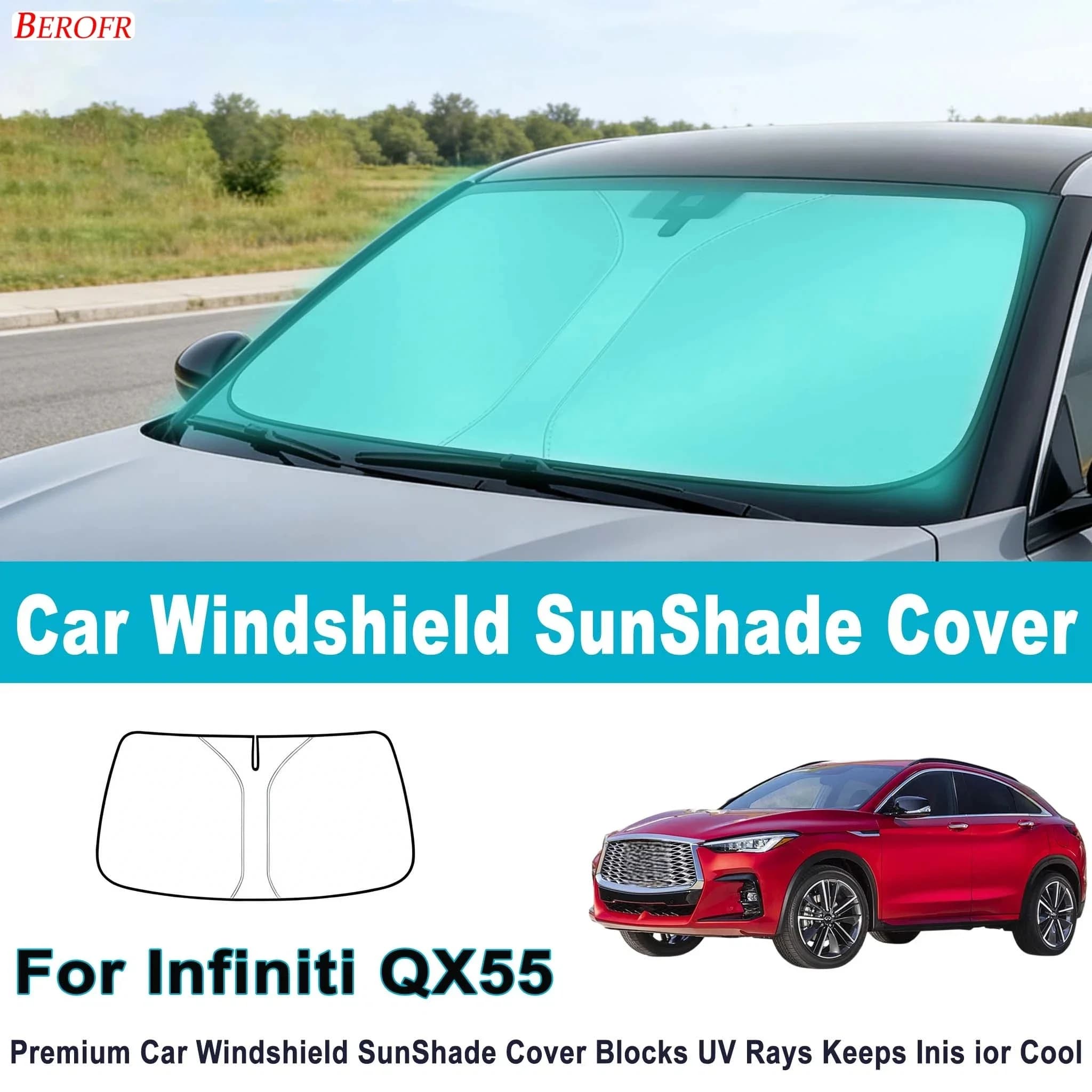 For Infiniti QX55 2022-2026 Car Windshield Sunshade Cover Front Window Sun Shade Heat Insulation Summer Auto Accessories
