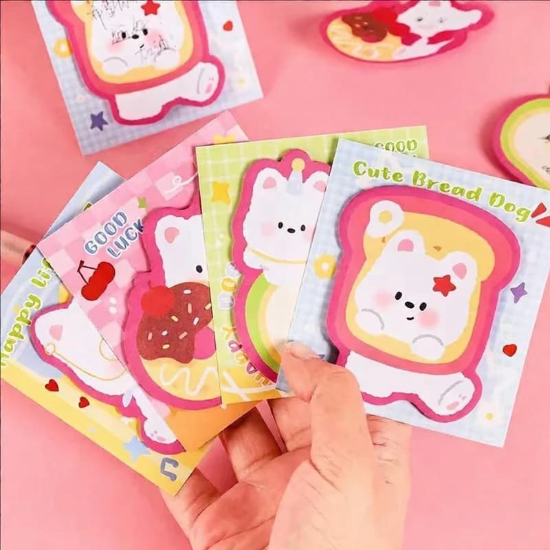 10 blocchetti di foglietti adesivi con simpatici cani, 30 fogli/blocchetto, per messaggi e promemoria, materiale scolastico, accessori per ufficio, cancelleria