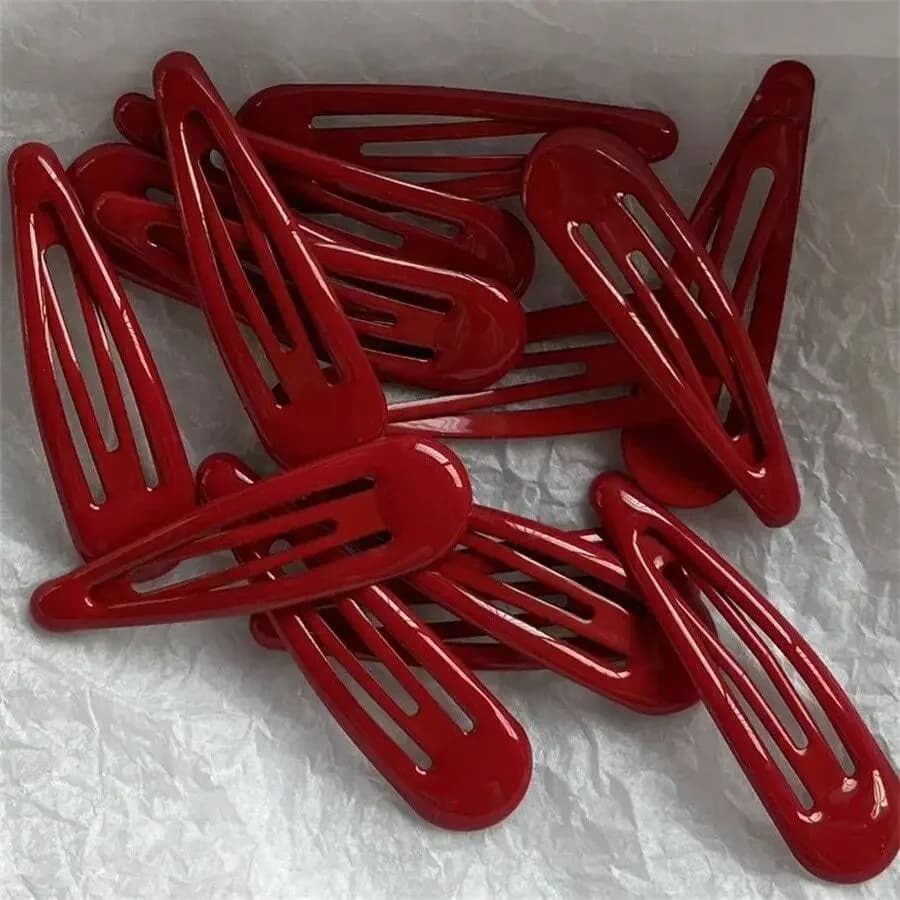 10 fermagli per capelli a forma di stella rossa e ovali per accessori per capelli alla moda da donna