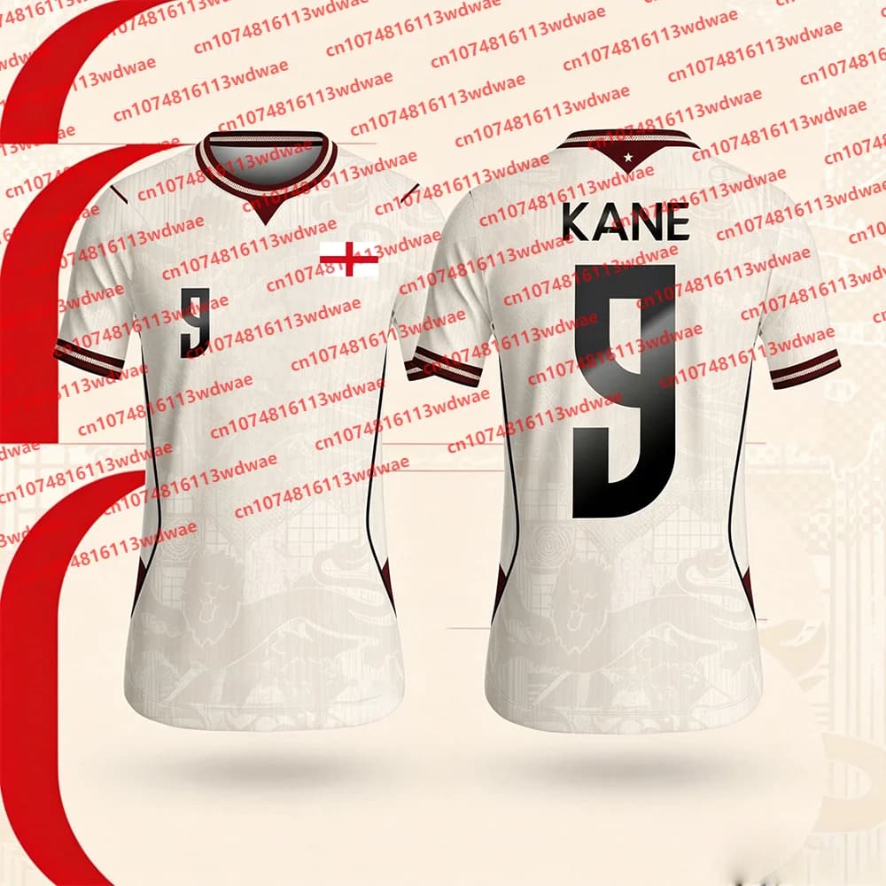 England National Team Footabll Training Uniform Quick-Dry Kane 9 Football Tshirt Outdoor Football Tracksuit Kid Tee