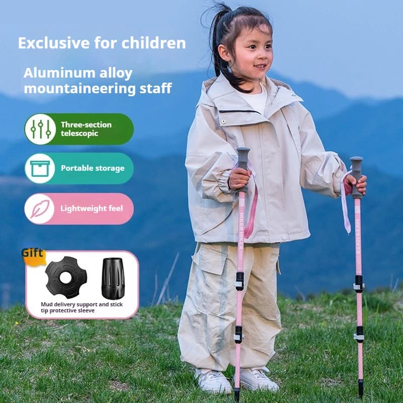 Outdoor Children's Trekking Sticks Hot Spot Ultralight Telescopic Climbing Equipment Walking Sticks