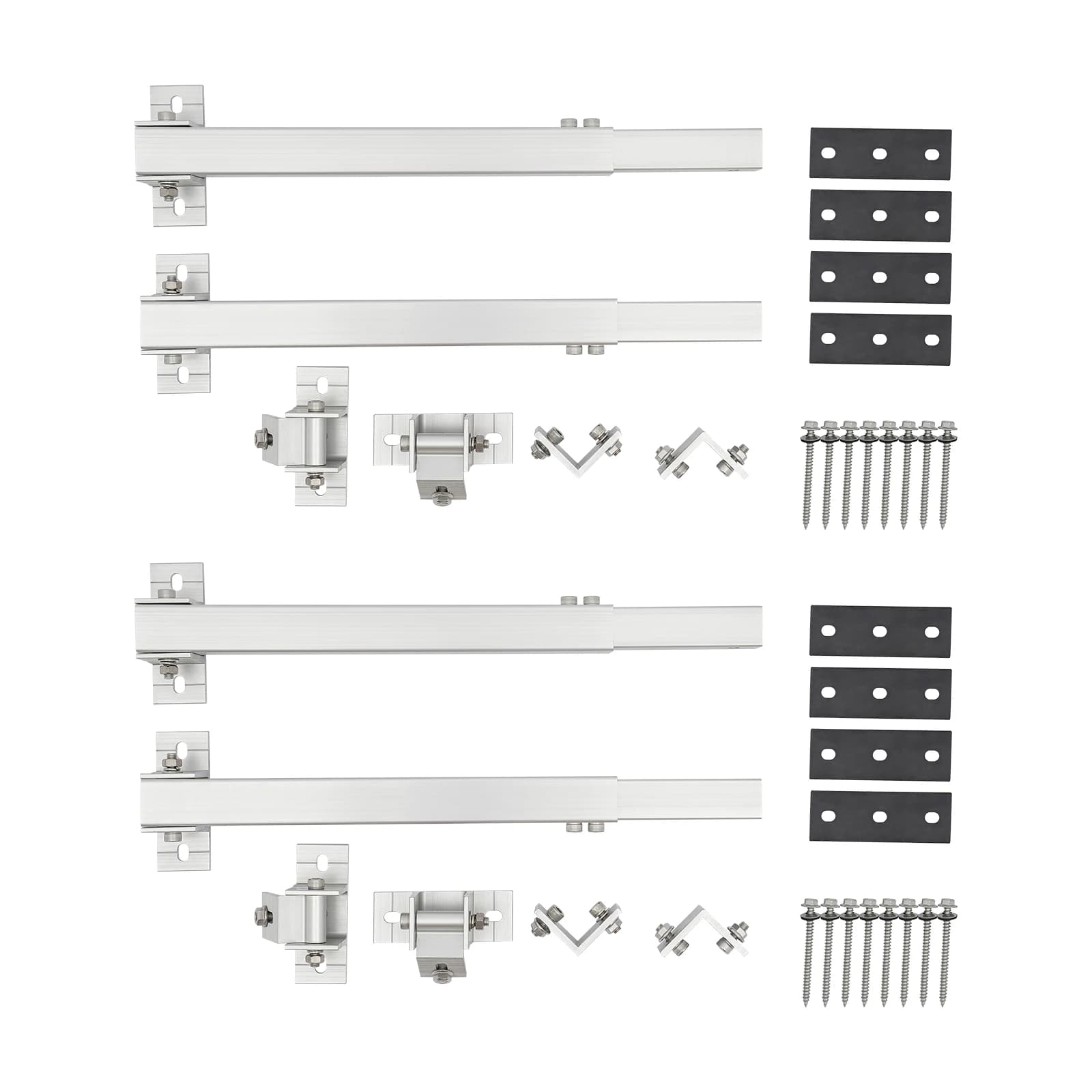 4PCS Adjustable Solar Panel Mounting Brackets, 15-30° Tilt Angle Wall Floor Roof Mounting Kit for Balcony, 100kg Load Bearing