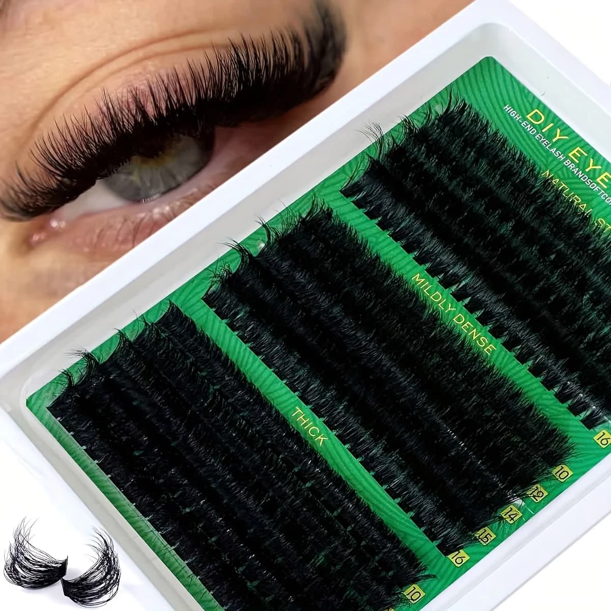 300 fake eyelashes similar to DIY mink | 30D/40D/50D/60D/80D/100D Effect 5D | 0.07 mm thick hedgehog 10-16 mm long | For everyday