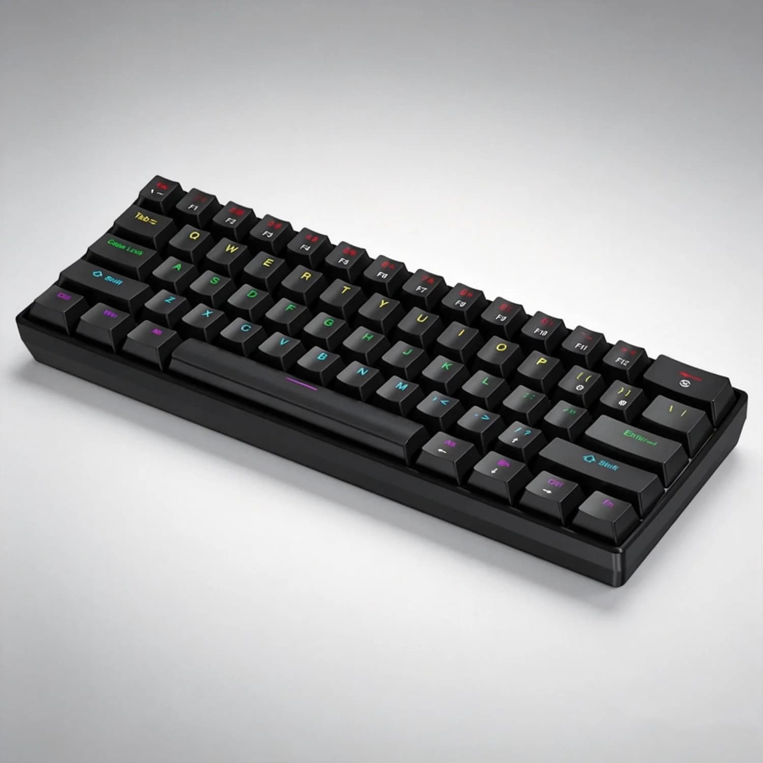Gaming Cablata K61 Mechanic Keyboard, 60% 61 Retroilluminated Mini RGB Keyboard, Red/Blue Switch, Compact Type-C Keyboard for Laptop PC