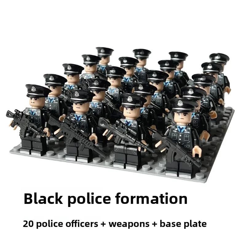 Bambola da costruzione a blocchi di plastica, polizia che cattura il ladro, traffico, Cina, giocattolo per bambini, regalo di compleanno per ragazzo