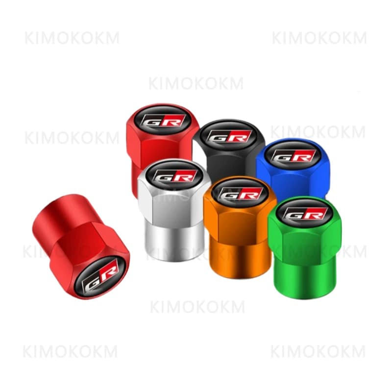 4 pezzi GR in lega di alluminio auto ruota tappi valvole pneumatici cerchione coperture stelo airdust impermeabile per automobili motocicli camion bici