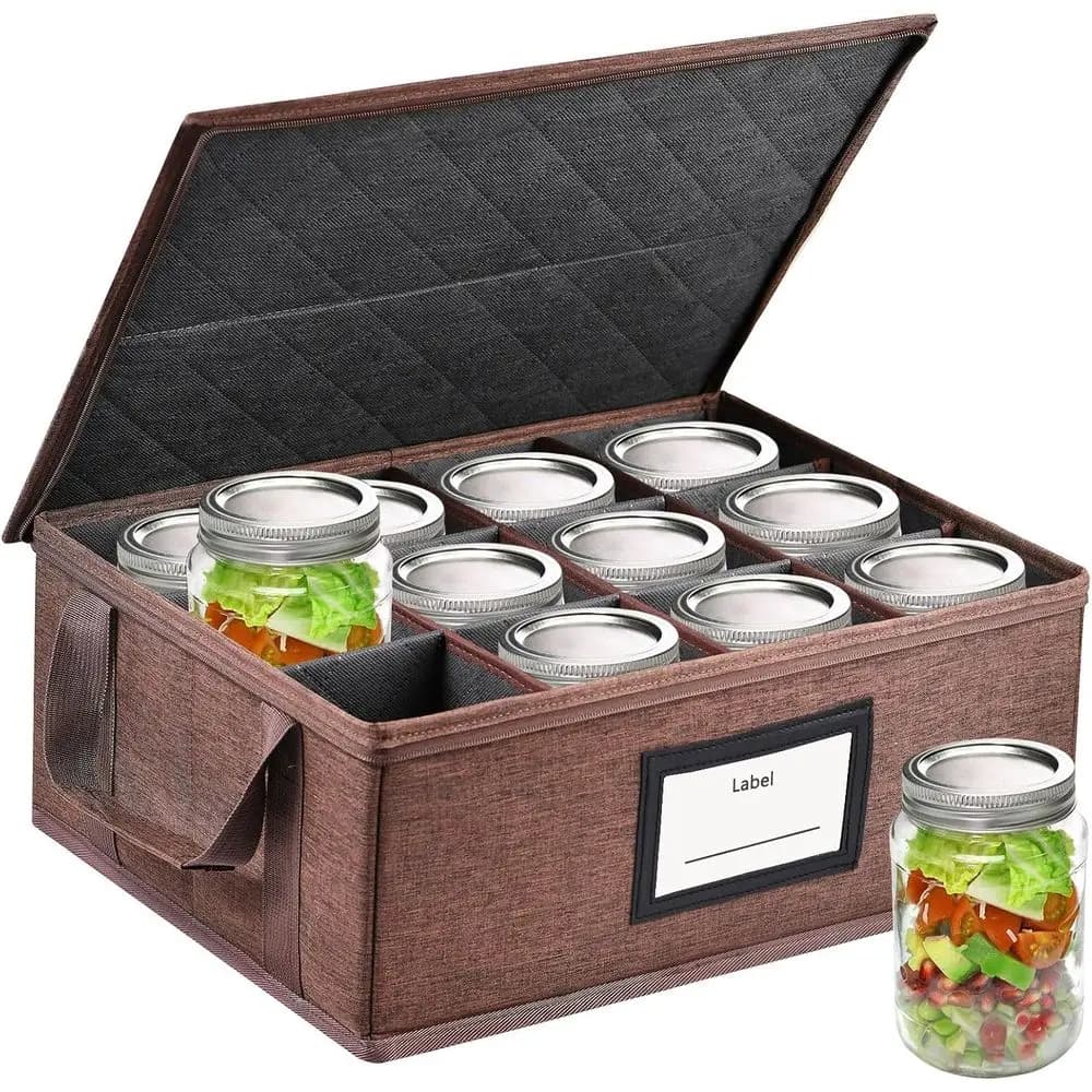 Mason jars from 32 oz - Robust storage containers, folding bag with handles and dividers