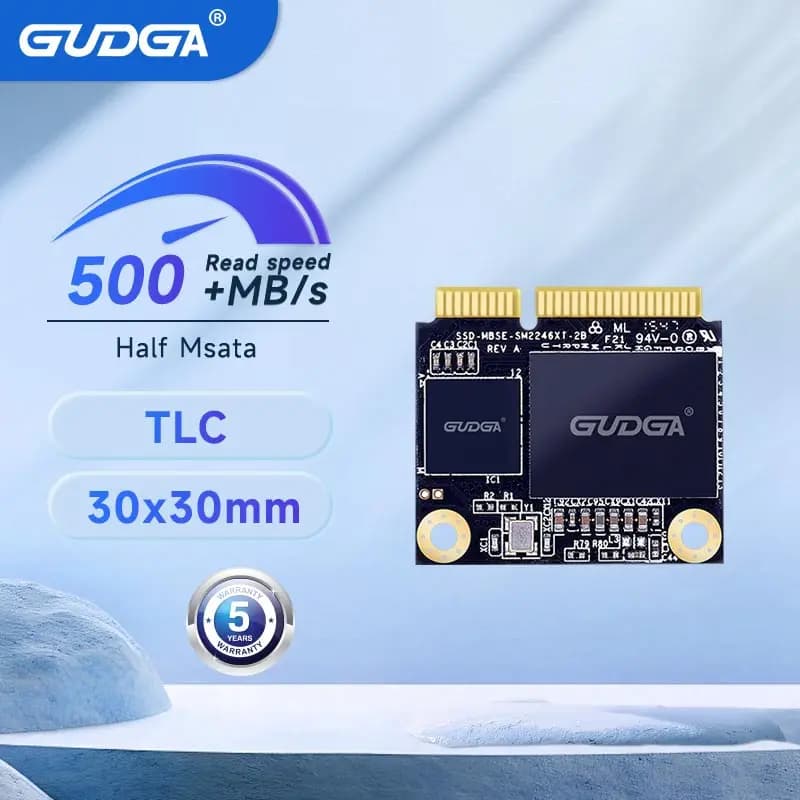 GUDGA Half Size mSATA SSD 128gb 256gb SATA 3 Internal Solid State Hard Drive Mini SATA 3.0 III for Laptop PC Desktop