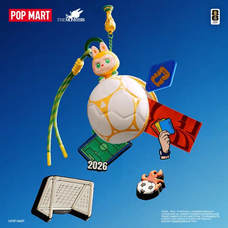 POP MART THE MONSTERS X FIFA Series Mini Football Bag Blind Box Ciondolo da Collezione per Borsa per Collezionisti di Giocattoli e Amanti delle Tendenze