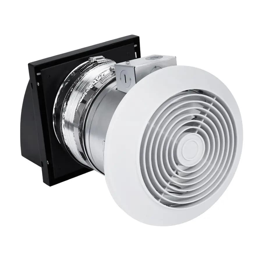 Ventilatore da parete da 6 pollici, deodorante rapido, deumidificatore e cappuccio di scarico in metallo, resistente alla corrosione, 80 CFM, 4.0 Sones, per bagno