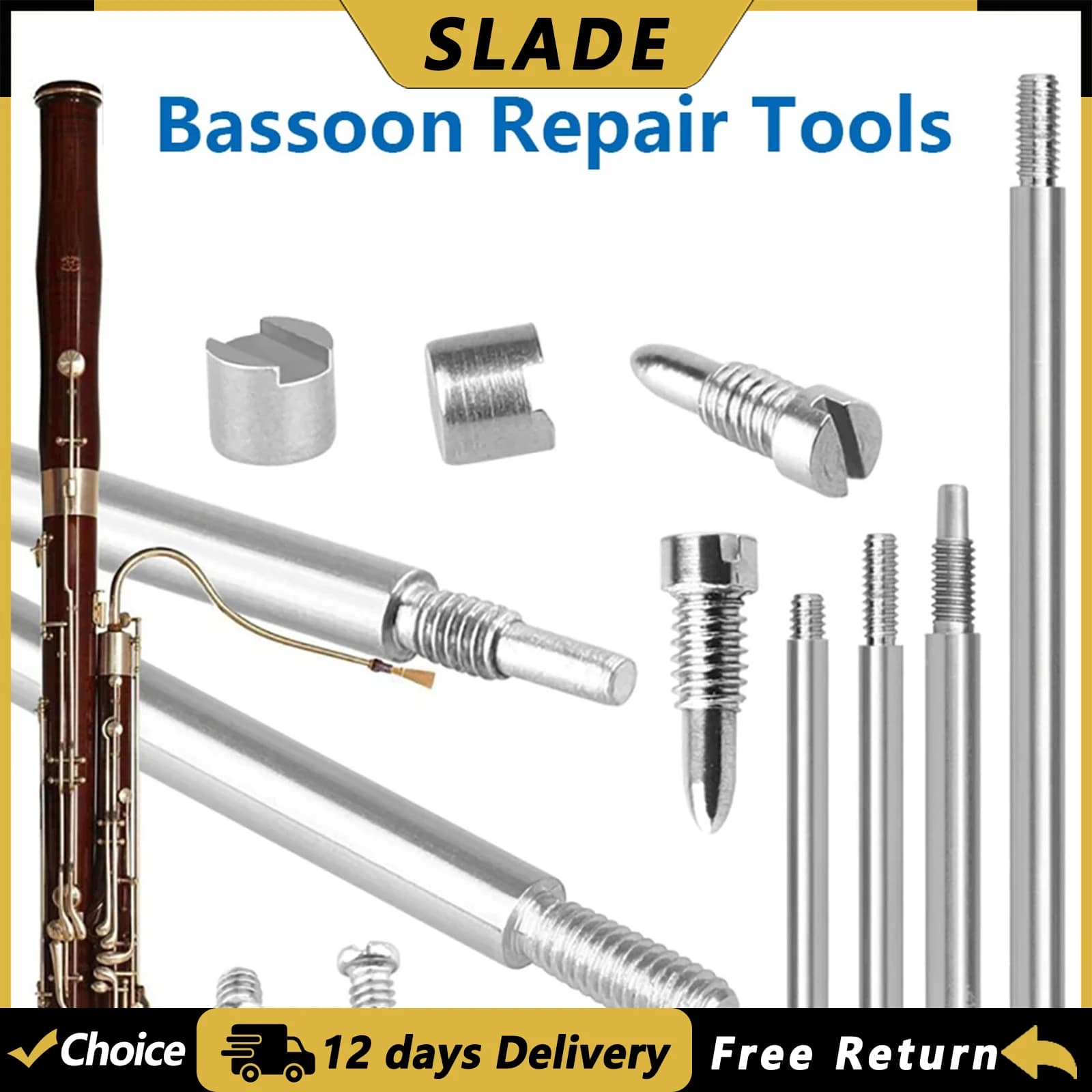 SLADE 70Pcs/Set Bassoon Repair Tool Screws Shaft Rod Bassoon Maintenance Parts Woodwind Musical Instrument Replacement Accessory