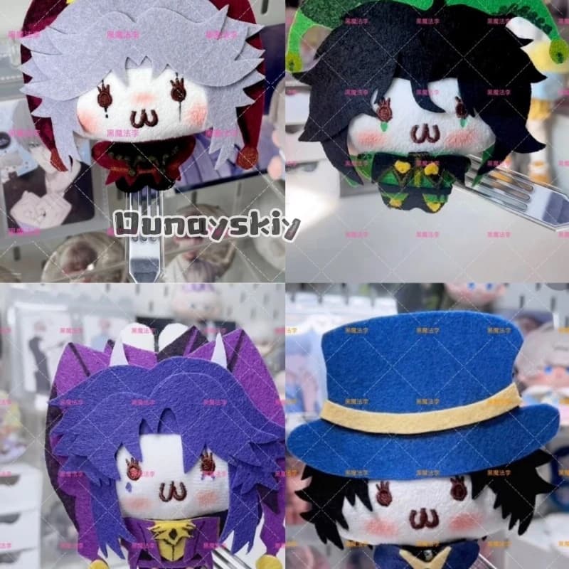 Bambola di cotone Nunu stampata con motivo Pierrot, giocattolo a forma di coniglio da circo, ideale come ornamento per zaino, portachiavi e regali per eventi.