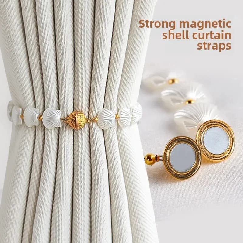 New Shell Rose Squisito schermo per finestra Tenda chiusa Tenda magnetica Fibbia Regolazione non perforata Cinghia per tenda magnetica