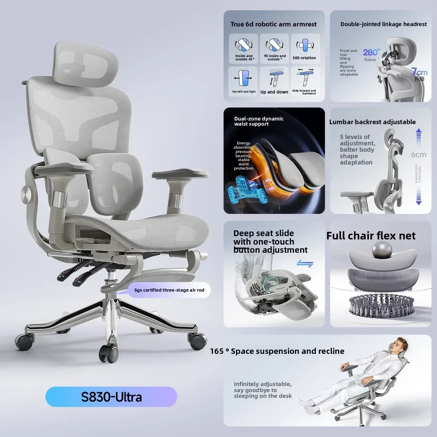 Exquisite Multi-functional Chair Lifting Waist Computer Chair Ergonomic Chair Office Chair Game Gaming Chair Waist Protection