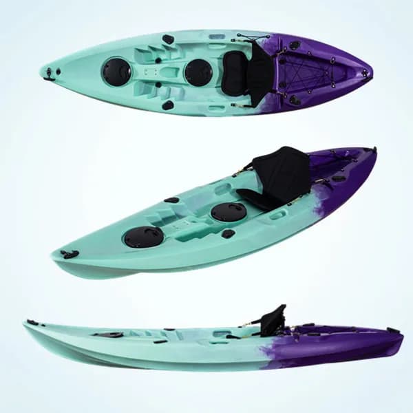Kayak da Pesca Singolo 2,9m, Barca a Remi in Plastica con Accessori e Pagaia per Uso Fluviale