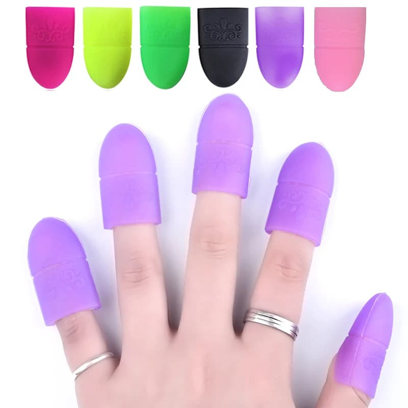 5Pcs Wearable Nail Soakers Pad Holder, Reusable Silicone Soak Off Caps Nail Art Removal Tools