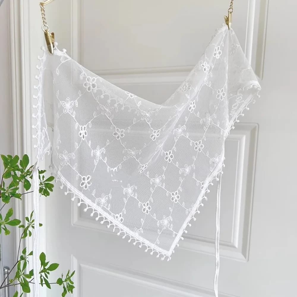 New Lace Lace Hair Scarf Soft Wrap Pastoral style Headscarf Flower Headband Girls