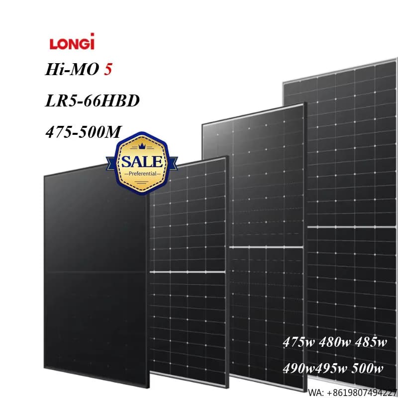 Longi Hi-MO 5 LR5-66HBD 475-500M High Quality Solar Panel High Efficiency Solar Panel 475w 480w 485w 490w 495w 500w