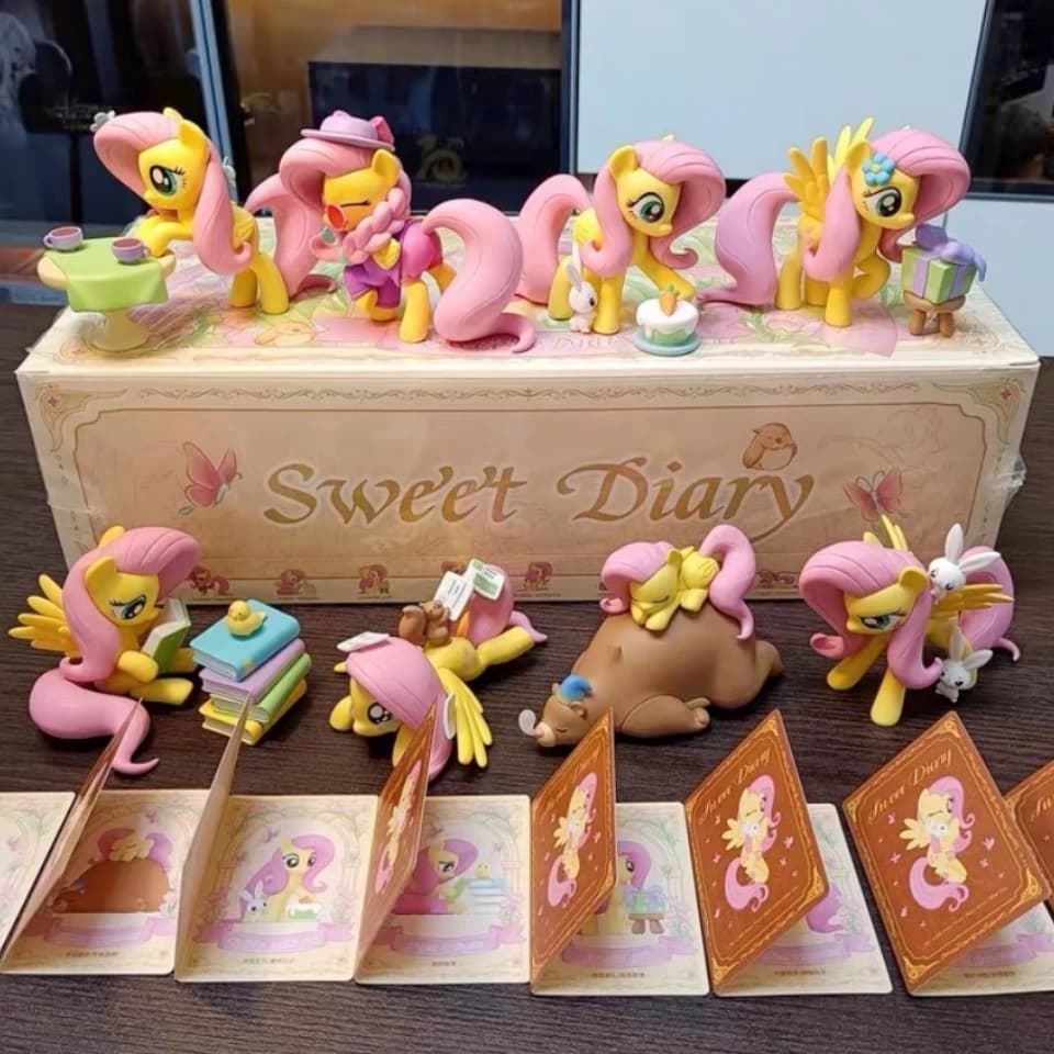 Funism Originale My Little Pony: Sweet Diary - Serie Fluttershy - Blind Box Mystery Box - Collezione di Figure Anime - Espositore - Regali per Ragazze