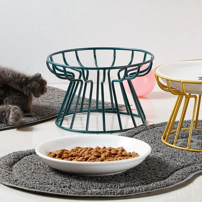 Ciotola rialzata in ceramica per animali domestici per gatti e cagnoli Alimenti per acqua Ciotola per supporto Accessorio per bere all'aperto per cani