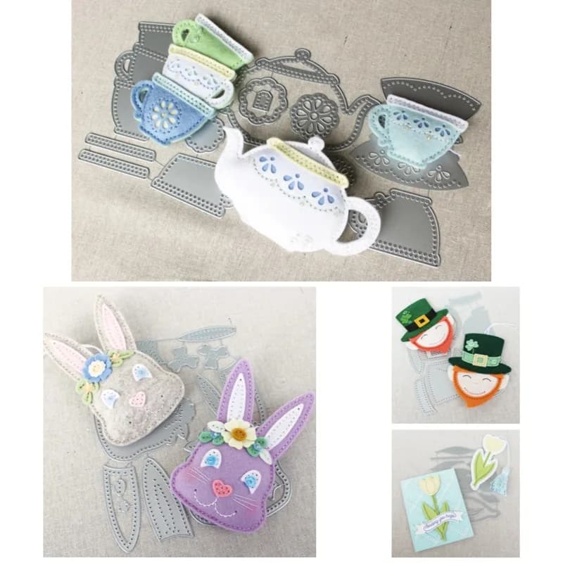 Set Teiera e Tazza Stile Vintage, Fustelle in Metallo 2026 Nuove, Stampi Fai da Te per Scrapbooking, Creazione di Carta, Ritagli, Artigianato, Fustella Grande Manuale
