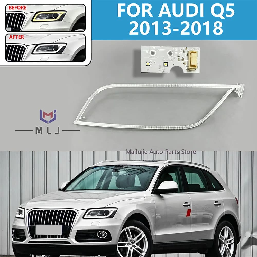 Strisce LED Angel Eyes, Chip DRL, Sorgente Luminosa Bianca, Accessori per Fari Auto per Audi Q5 2013-2018