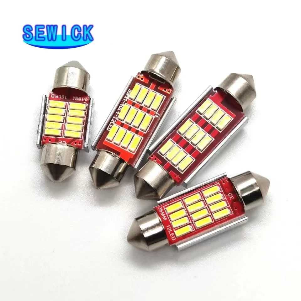 100 pezzi festone C5W CANBUS NO errore luce automatica 12 SMD 4014 LED 31mm 36mm 39mm 41mm interni auto cupola lampada da lettura lampadina bianca 12V
