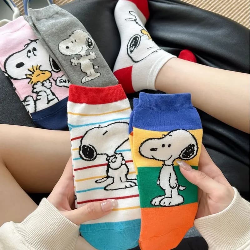 Women'S Cartoon Snoopy Ankle Socks Summer Breathable Cotton Low Cut Socks Casual Anti-Odor Cute Daily Socks For Adults Teen