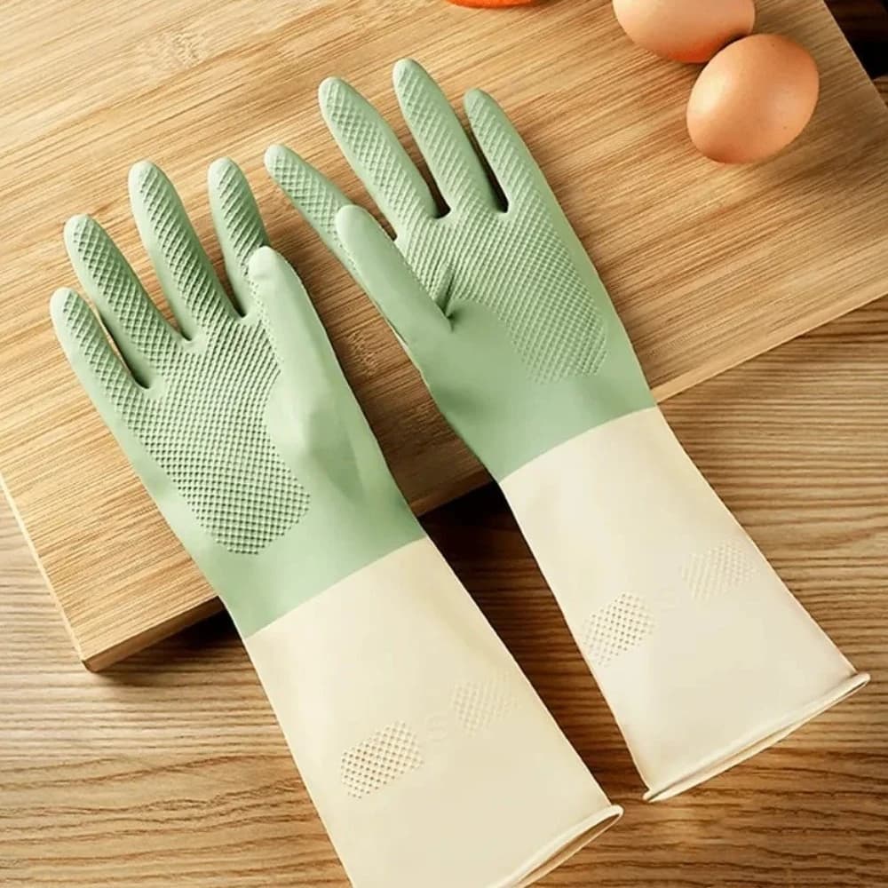 5 paia di guanti per pulizia riutilizzabili durevoli Guanti per bucato in lattice impermeabili Guanti per piatti sottili resistenti all'usura per la casa