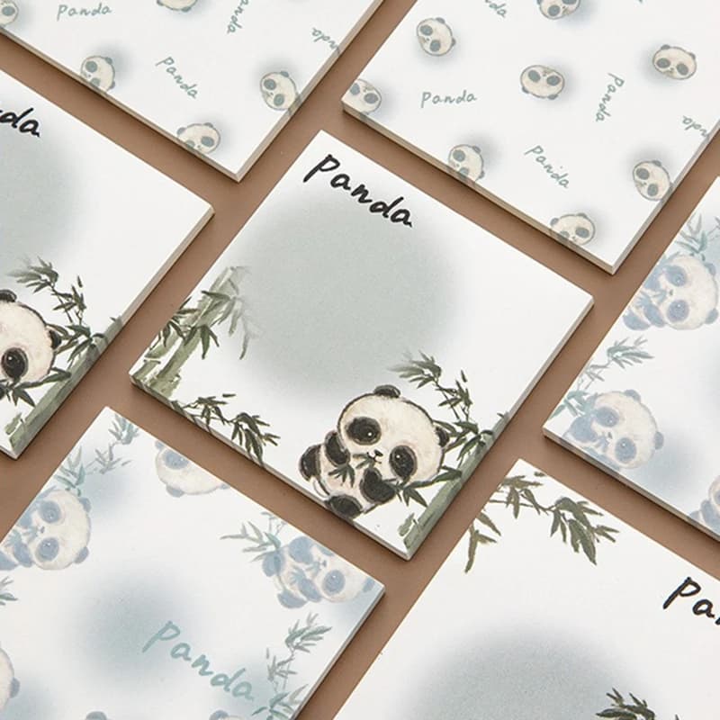 50 fogli adesivi per studenti memo appiccicoso simpatico cartone animato panda note pad poster adesivo di cancelleria notebook planner messaggio adesivo