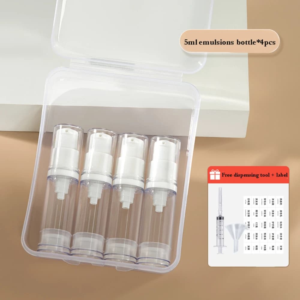 1 Set 5-15ML Trasparente Vuoto Riutilizzabile Pompa per vuoto Airless Crema Lozione e Spray Bottiglia portatile Set Confezione campione per articoli da toeletta