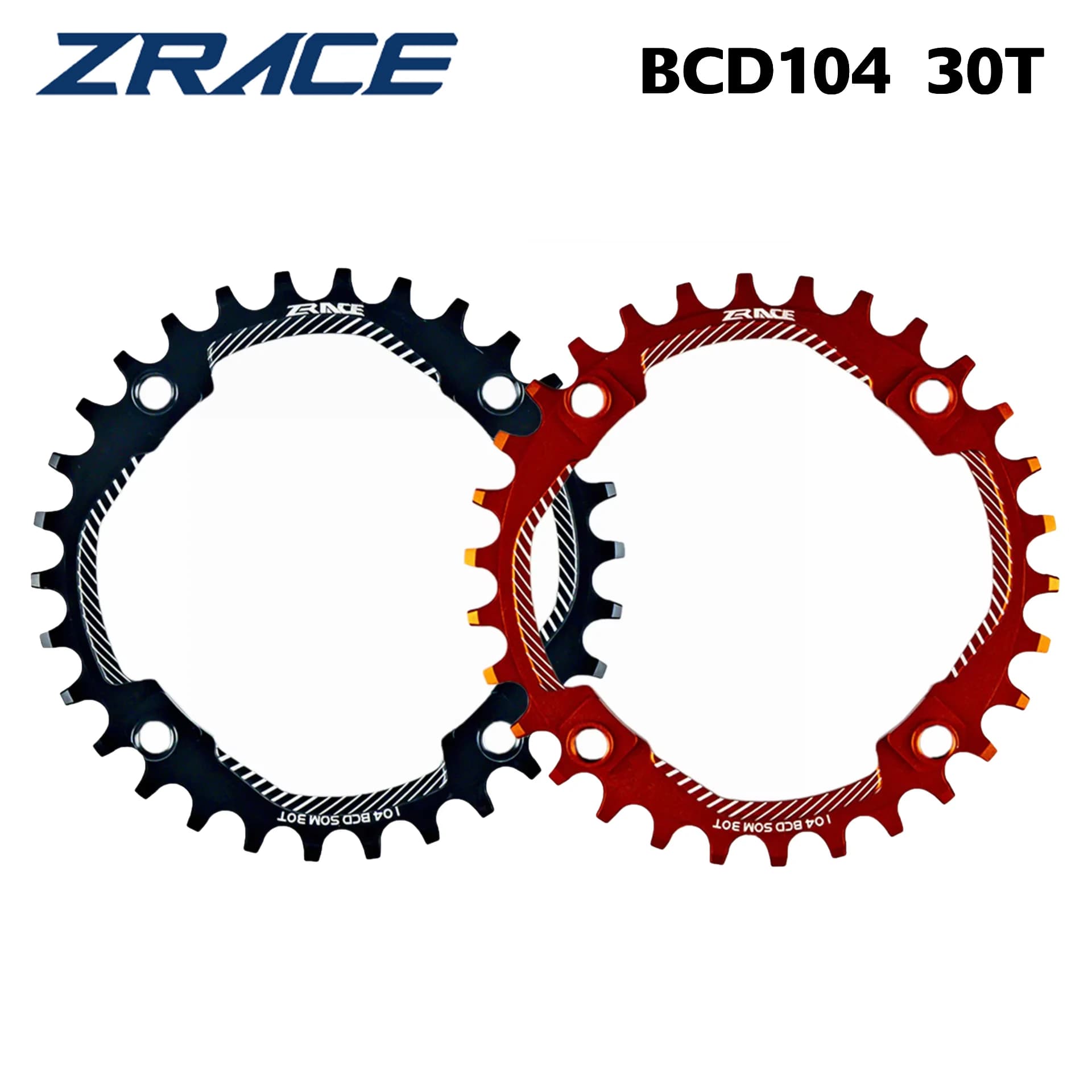 ZRACE Chainrings Chainwheels BCD104, 30T, Narrow Width Tooth AL7075 CNC for MTB