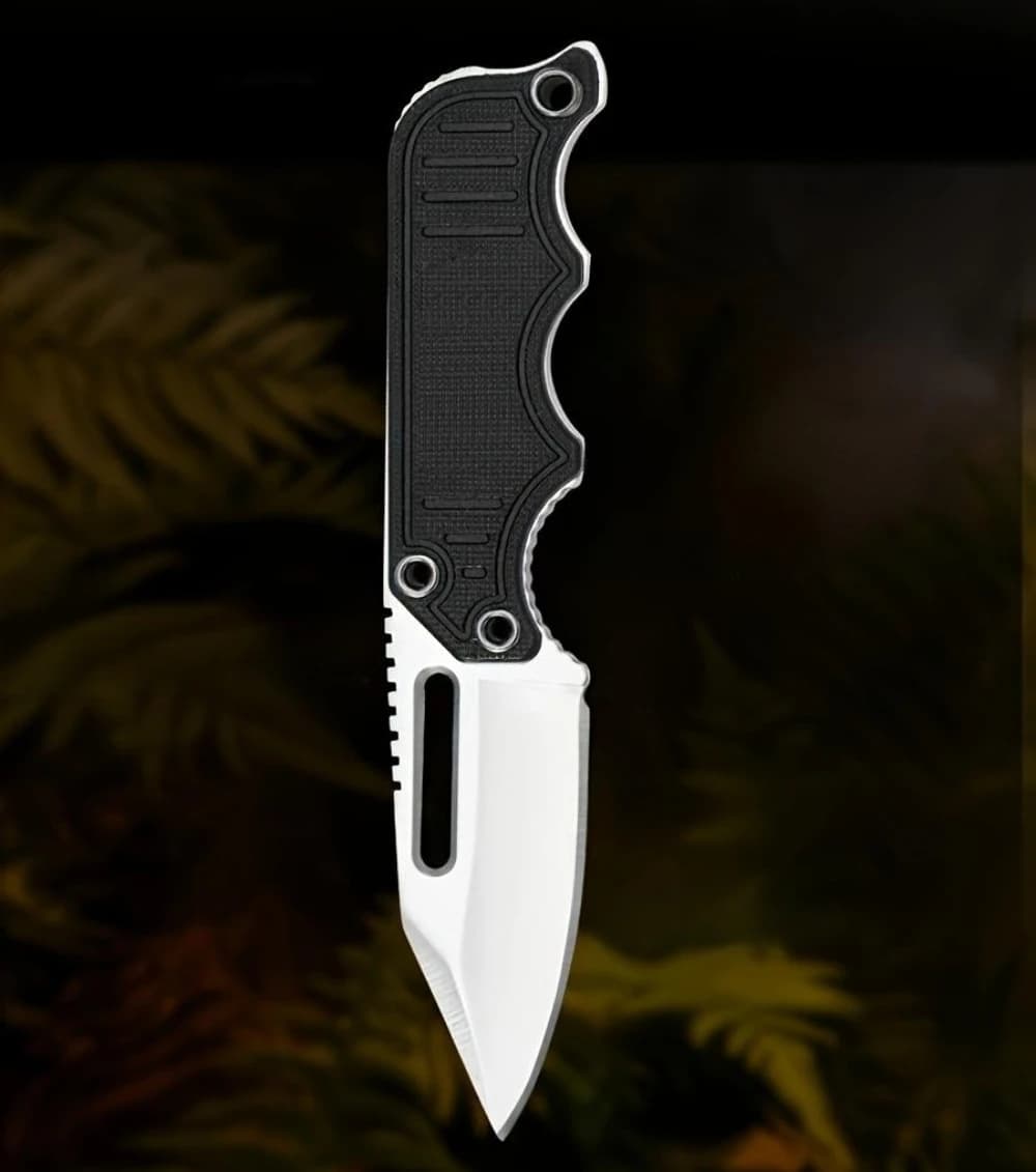 Mini Coltello a Lama Fissa con Fodero in K, Lama 5Cr15MoV, Manico in Fibra di Nylon, Coltelli da Collana, Adatto per Utensili da Cucina e Coltelli da Giungla
