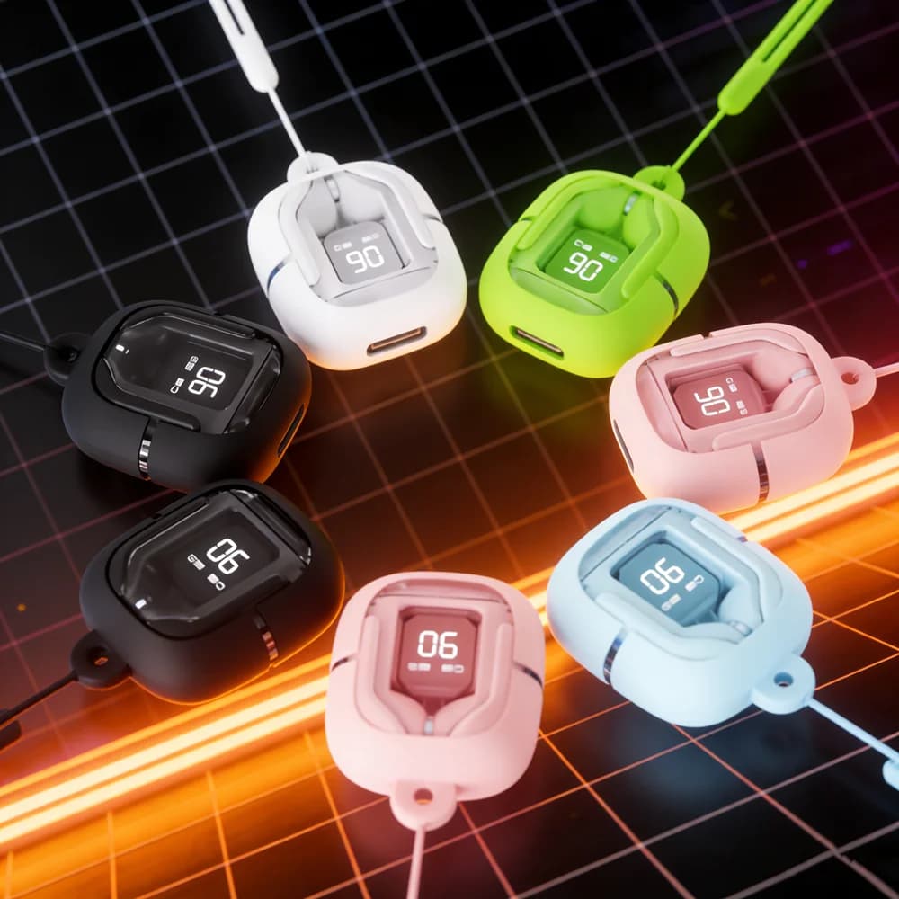 Bluetooth 5.3 TWS Gaming Headphones Noise reduction HiFi HD wireless earphones (buy headphones Get protective case + cord)
