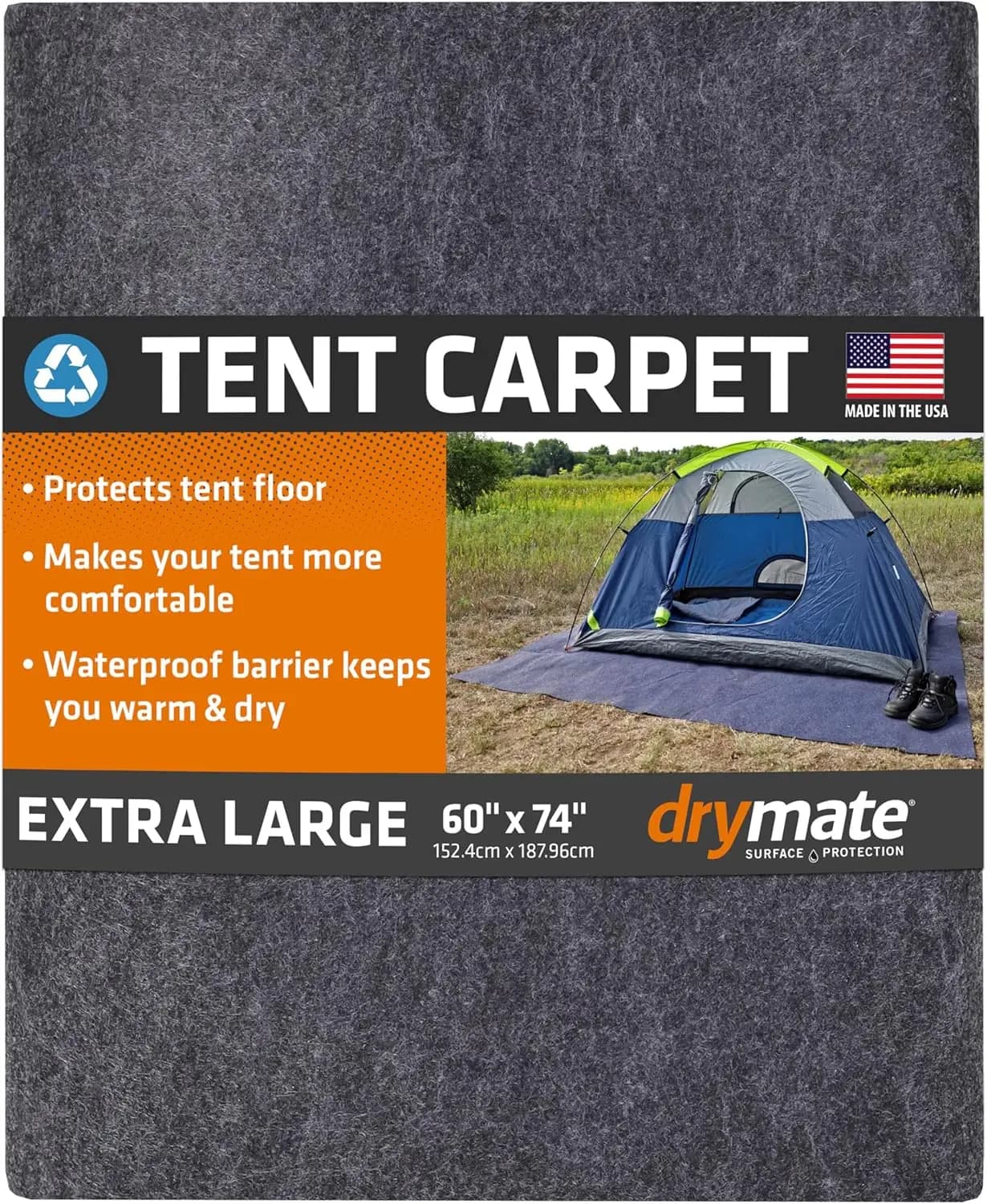 Waterproof Camping Tent Mat, 60x74 Inch, Lightweight and Resistant for Hot and Dry External Use