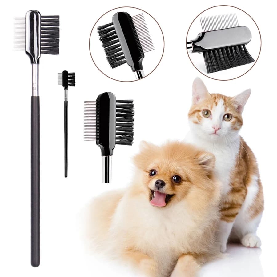 1Pc Spazzola per toelettatura per animali domestici Spazzola per rimuovere macchie a strappo per animali domestici Spazzola per bellezza degli occhi per gatti e cani Spazzola per rimuovere il fluido degli occhi Mj125
