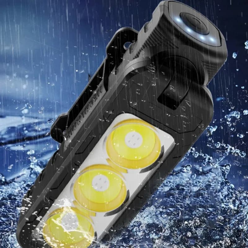 Lampada da lavoro a LED COB Lampada frontale ricaricabile USB Torcia portatile Lampada girevole magnetica e impermeabile per riparazioni auto