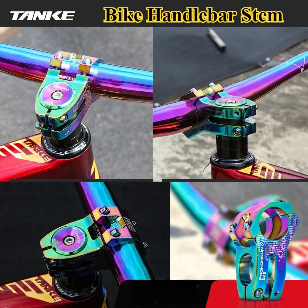 Maniglia per bicicletta TANKE con materiale colorato in lega di alluminio, tubo di supporto cavo ultraleggero 31,8 * 45 Accessori per mountain bike