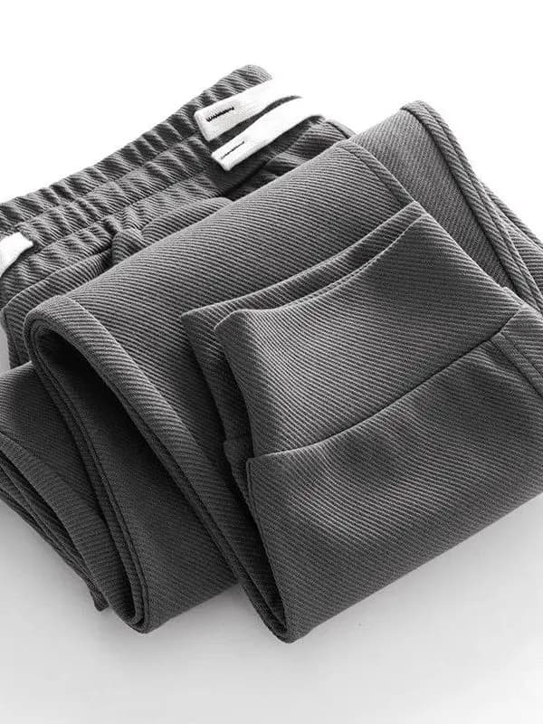 Dark Grey American Style Long Pants, Casual Sporty with Cuffs, for Men and Women, Autumn Clothing