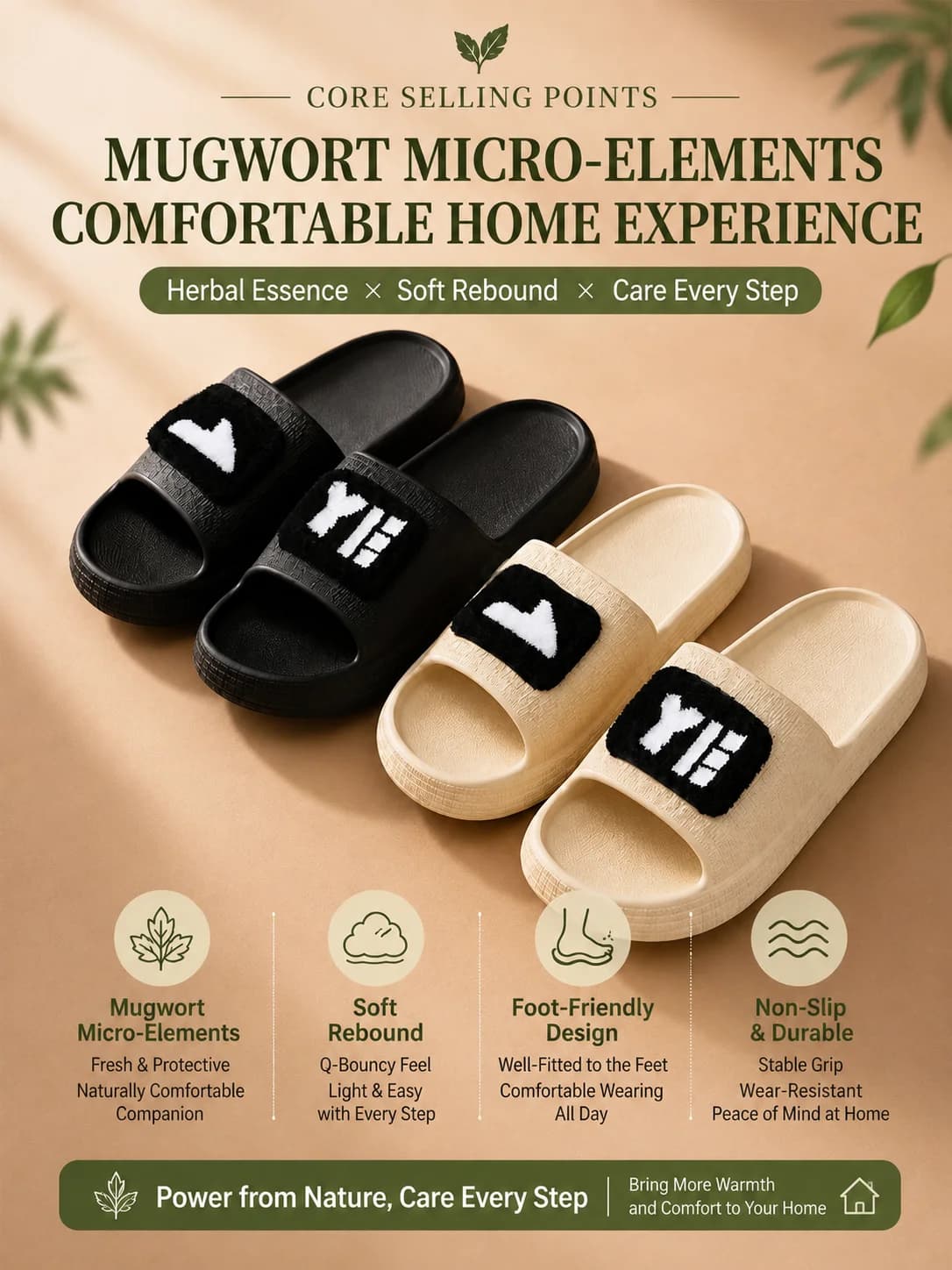 Captain-YE Soft Home Slippers, Lightweight EVA Slides with Cushioned Footbed