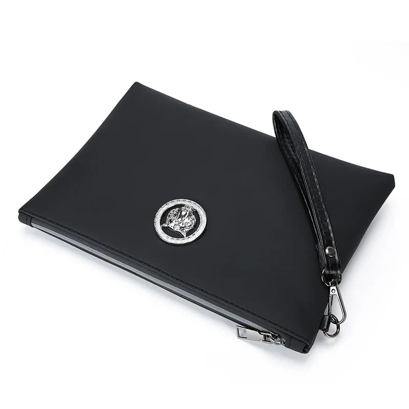 Men's Soft PU Leather Clutch Bag Large Capacity Wallet Business Leisure Wristlet Elegant Male Hand Pouch