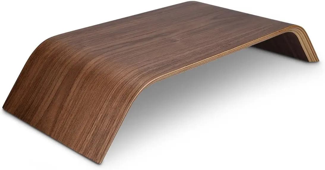 Supporto per Monitor in Legno - Rialzo per Scrivania, Base per PC, TV, Schermo, Notebook, Laptop - Noce